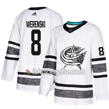 Mænd NHL Columbus Blue Jackets Trøje Zach Werenski 8 Hvid 2019 All-Star Adidas Authentic